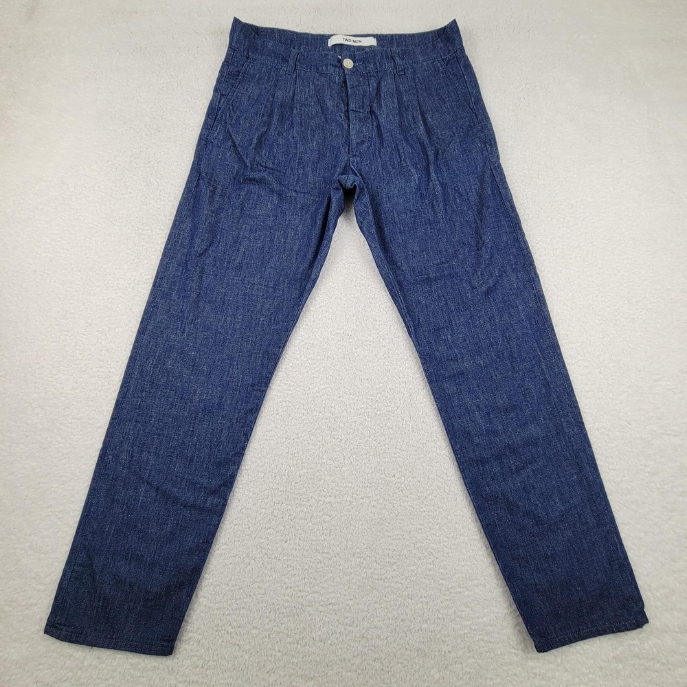 Two Men Jeans Valley Pants Mens 31 Made Italy Button Fly Pleated Casual